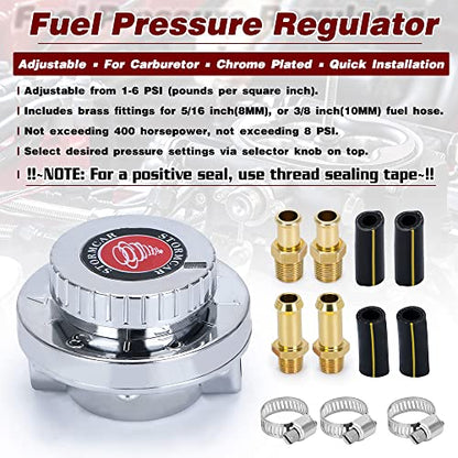 Manual Adjustable Fuel Pressure Regulator Carburettor Carb Fuel Pump FPR