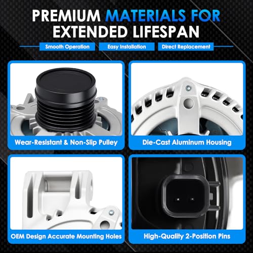 Car Alternator 11572 160A Fit for Jeep-Grand Cherokee 3.6L V6 - size: #11572N, 11572 Alternator