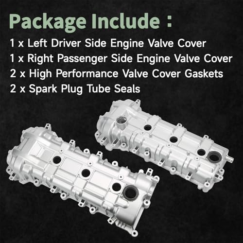 Engine Aluminum Valve Cover Kit Left And Right Compatible with 2011-2022 Chrysler Dodge Jeep Ram 3.2L 3.6L V6, Includes Gaskets And Bolts, Replace 05184069AN 05184068AN