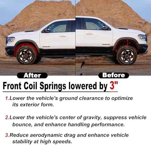 Heavy Duty 3" Front Coil Springs Lowering Kit for 1963-1987 C10 C15 Truck Drop Kit - color: Black, size: 63-87 C10 C15
