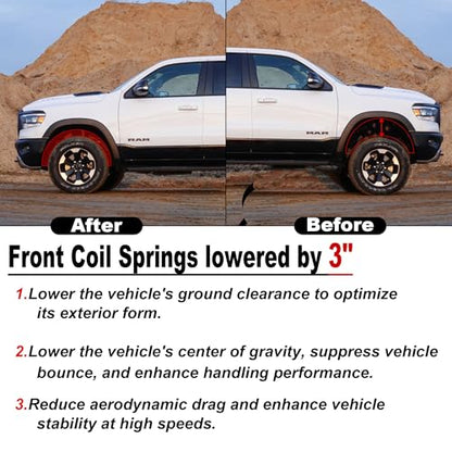 Heavy Duty 3" Front Coil Springs Lowering Kit for 1963-1987 C10 C15 Truck Drop Kit - color: Black, size: 63-87 C10 C15