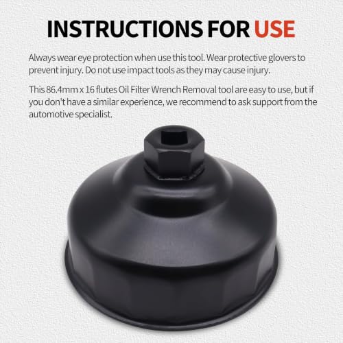 86mm 16 Flute Oil Filter Wrench for BMW Volvo Housing Cap - style: 86.4mm 16 Flutes