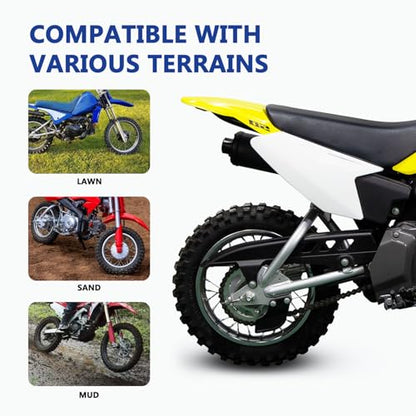 2.5-10 10 Inch Rear Wheel Tire and Rim 12mm Bearing 1.4 x 10 And Drum Brake With 420 37T Sprocket for 50/70/ 90/110cc BBR50 DRZ70 TTR50 DRZ50 CRF50 PW50 TTR50 Chinese SSR Dirt Pit Bike ATVs