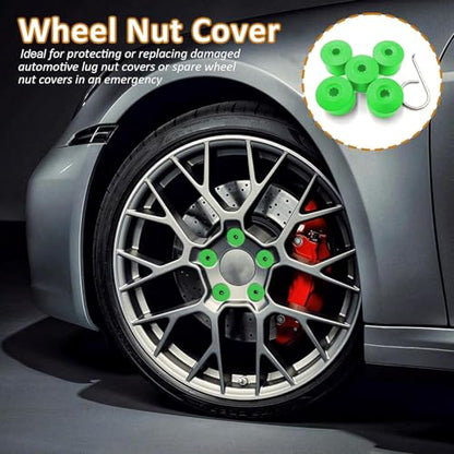 20PCS Car Wheel Lug Nut Covers, 17mm Wheel Bolt Cover Caps with Removal Tool, Black Lug Nut Covers Replacement 1K0 601 173 Compatible with VW Jetta Beetle Passat GTI CC (Green) - color: Green