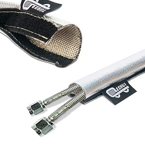 Heat Shroud Sleeve Aluminized Sleeving Express Aluminized Hose and Silver Hose Wire Protection Barrier with Hook and Loop Closure, 3/4" I.D.x 10FT - size: 3/4"I.D.x 10FT