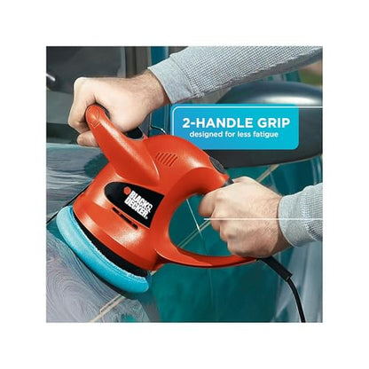 BLACK+DECKER 6" Buffer Polisher, Orbital Car Polisher with Wool and Foam Bonnets (WP900) - size: 6-Inch