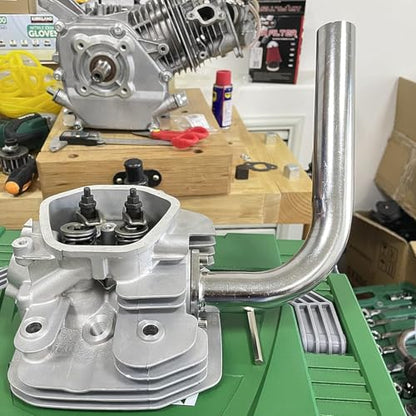 New 420cc Exhaust Header Pipe with Female Threaded - color: Silver