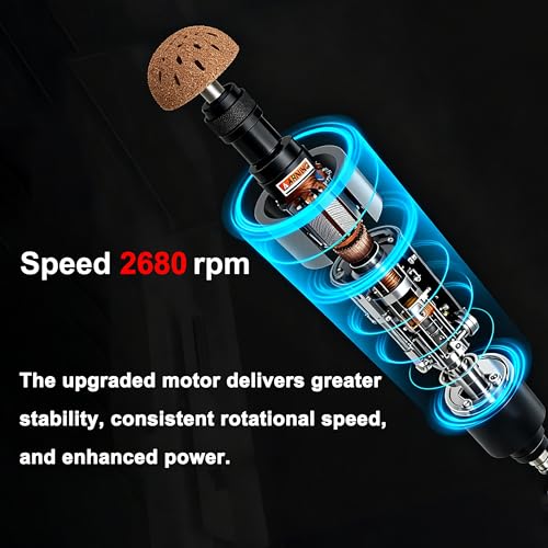 Upgrade Air Tire Repair Polish Patch Tools Heavy Duty, Includes 2650RPM Air Tire Buffer,Tire Inner Liner Scraper,40mm 55mm Patch Roller Tungsten Steel Buffing Wheel Tire Patch Tools kit