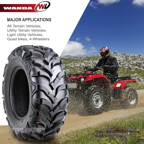 WANDA ATV Tire 24X8-11 24X8X11 6-Ply Solid Mud 20mm Tread, Set 2 … - size: 24X8-11