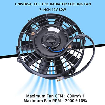 7''Inch Slim Fan Push Pull Electric Radiator Cooling Fan Black - color: Black, size: 7 Inch-2 Pieces