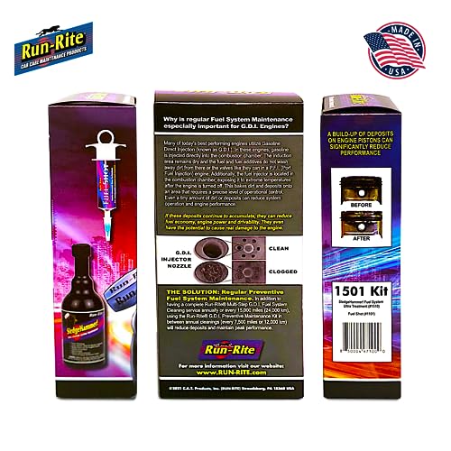 G.D.I Preventive Maintenance Fuel System Cleaner for Gasoline Engines - Heavy Duty Fuel Additive - Gas, Valves, Fuel Injector and Carbon Deposit Cleaner - Enhances Engine Performance 2 Kits