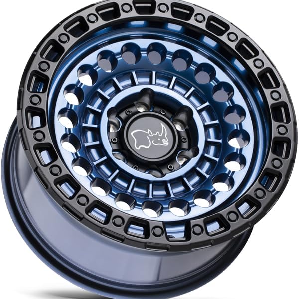 Black Rhino Hard Alloys SENTINEL 17X8.5 5X5.0 4.04-18mm COBALT BLUE W/BLACK RING - 1785STN-85127U71 - color: COBALT BLUE W/ BLACK RING, size: 17X8.5, 5X5.0, 4.04, -18mm