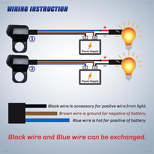 Motorcycle Handlebar Switch ATV Handlebar Light Switch Waterproof Double Control Kill Switch Spotlights Hazard Brake Fog Light ON Off Switches 12v (Blue) 1 Piece - size: Style B-BLUE 1 Piece