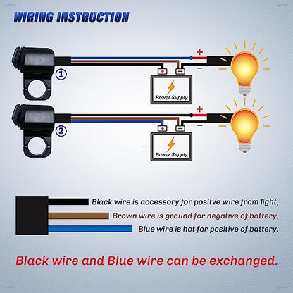 Motorcycle Handlebar Switch ATV Handlebar Light Switch Waterproof Double Control Kill Switch Spotlights Hazard Brake Fog Light ON Off Switches 12v (Blue) 1 Piece - size: Style B-BLUE 1 Piece