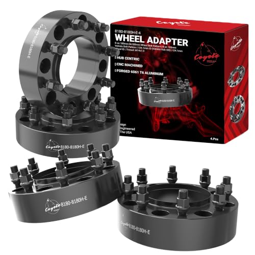 Wheel Accessories Parts 4 Pcs Hub Centric Wheel Spacers 8 on 180mm 2.00 Inch Thick 124.1mm Hub M14x1.5 14x1.5 Thread Stud Fits Chevy Silverado GMC Sierra 2500 3500 Single Rear Wheel (SRW) - size: With Lip, style: 2.00" Alum (4 Pack)