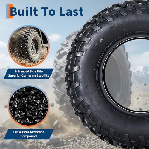 25x10x12 ATV UTV Tires, 25 10 12 All-Terrain Tires,A102, 25x10-12 UTV ATV Tire for Off-Road, Mud, Dirt, Sand, Street Trail, 6PR Tubeless,2 Pack - size: 25X10-12, style: Pattern D