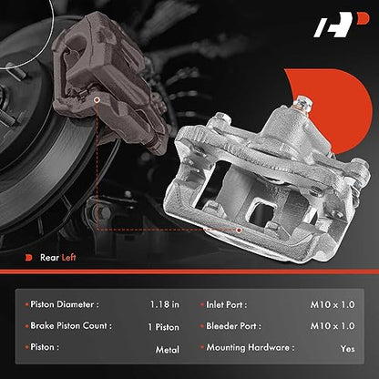 A-Premium Rear Left Driver Disc Brake Caliper with Bracket - style: Rear Driver