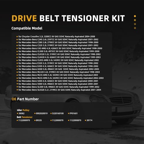 Belt Tensioner Idler Pulley & Belt Assembly Kit