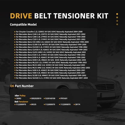 Belt Tensioner Idler Pulley & Belt Assembly Kit