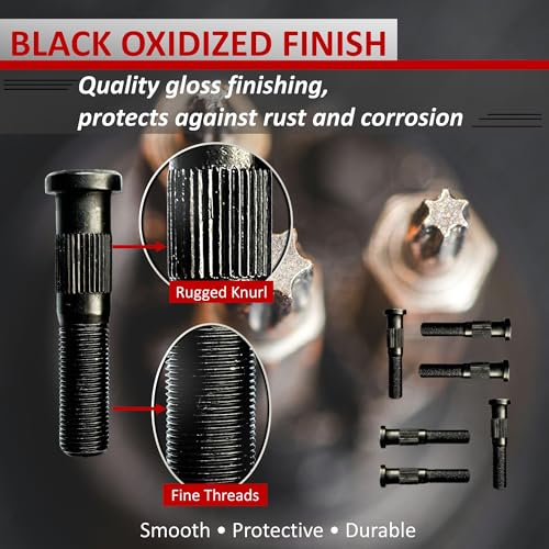 Press-in Wheel Studs Compatible with Dexter 5200, 6000 & 7000 lb Trailer, 1/2"-20