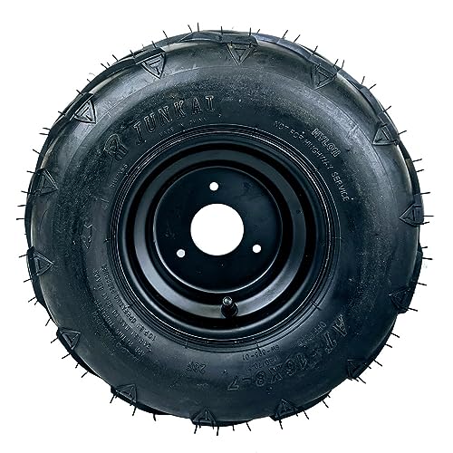 RedCap 16x8-7 Tubeless Tire with Wheel Rim Assembly Front Rear Wheel, 7 x 5" 3 Bolt Rim Spacing 79mm Compatible for Taotao Kandi Redcat Sunl Kazuma 70cc 110cc 125cc Off-Road UTV ATVs Go-Karts - (Left) - size: Left