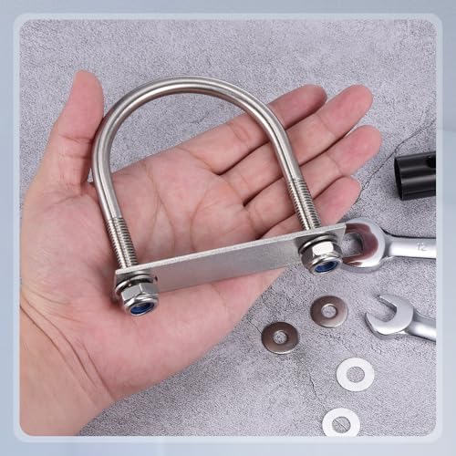 METALLIXITY U Bolts 4Set M10x76x110,Round U Bolt Kits 304 SS U Clamp - color: Silver, size: M10x76x110mm