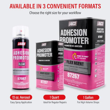 LAUCO Automotive Adhesion Promoter 13 oz Aerosol Spray Can with Aerosol Spray Gun - Pack of 6 - Use on Multi Surfaces Like Automotive Plastics, Bumpers, Vinyl Trim and Fiberglass (57087)