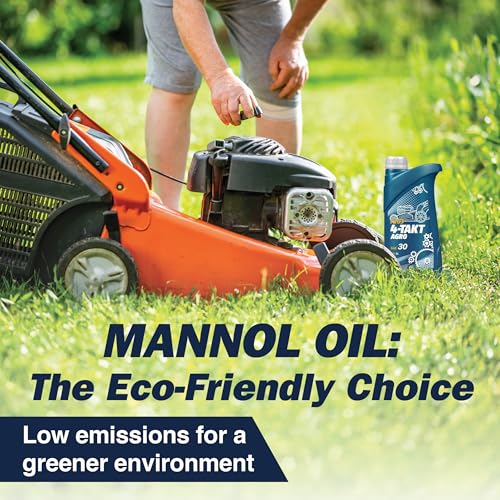 MANNOL 7203 SAE 30 Full Synthetic Lawn Mower Oil, Generator Lubricant, 1L (Pack of 3) - size: 1L (Pack of 3)