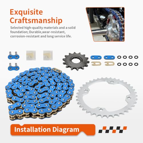 98L X-Ring Drive Chain + Sprocket For Yamaha Raptor 700 YFM700 R 2006-2024