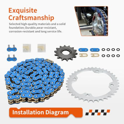 98L X-Ring Drive Chain + Sprocket For Yamaha Raptor 700 YFM700 R 2006-2024