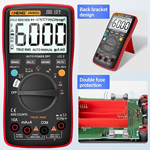 ANENG Bluetooth Multimeter, TRMS 6000 Count Auto Range AC/DC Digital Tester