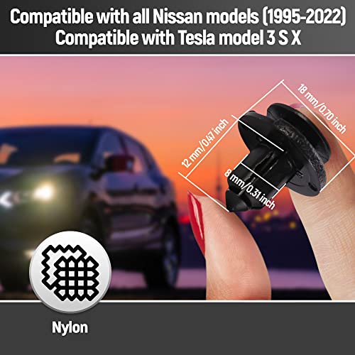 20pc 8mm Bumper Push Type Retainer Clips 1006521-00-A Replacement for Tesla - style: 0155309611