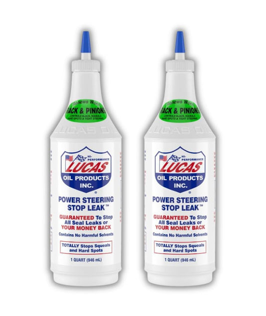 Power Steering Stop Leak Fluid 32 oz Quart, Conditions Seals Stops Leaks Reduces Noise in Hydraulic Systems for Rack and Pinion & Pumps, Universal Fit, 2 Pack
