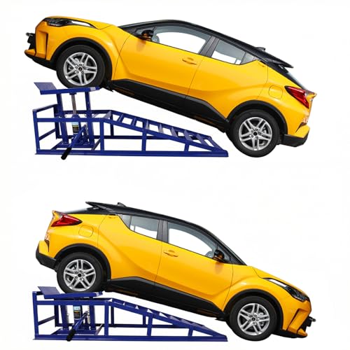 Rovibek 2 Pack Hydraulic Ramps for Cars 11000LBS 5T, 11.6"–16.5" Adjustable - color: Blue