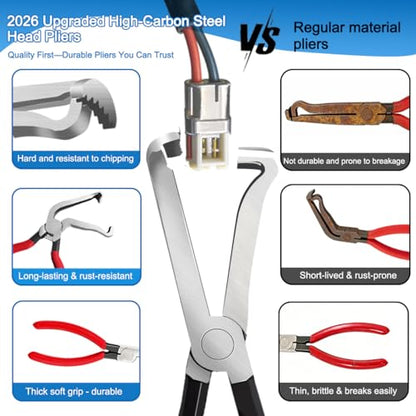 14PCS Automotive Electrical Disconnect Pliers Set: High-Carbon Steel - color: Red-14 pcs