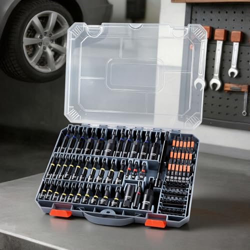 VEVOR 80-Piece Premium Magnetic Impact Nut Driver Set, Metric & SAE Sizes - size: 80 pcs