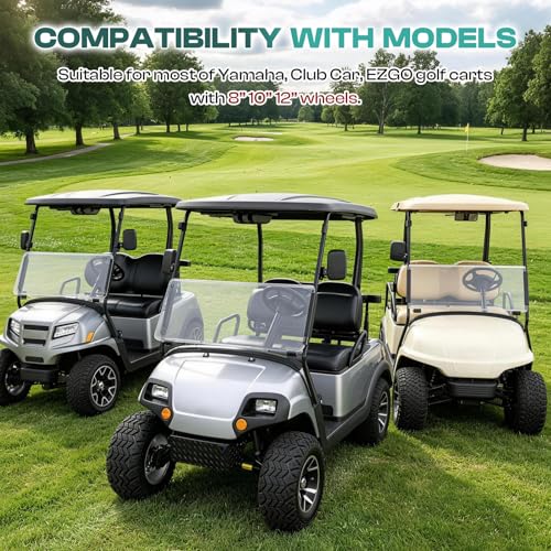DRIVE UP Golf Cart SS Center Caps, Golf Cart ITP SS Wheel Center Hub Cap for Club Car EZGO Yamaha Models Wheel, 4 Packs - color: Black