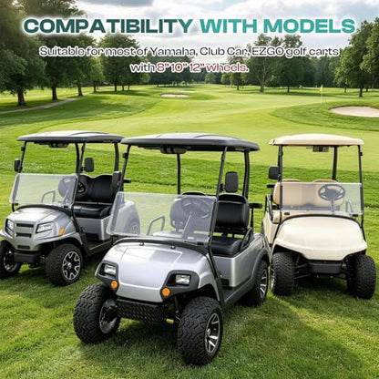 DRIVE UP Golf Cart SS Center Caps, Golf Cart ITP SS Wheel Center Hub Cap for Club Car EZGO Yamaha Models Wheel, 4 Packs - color: Black