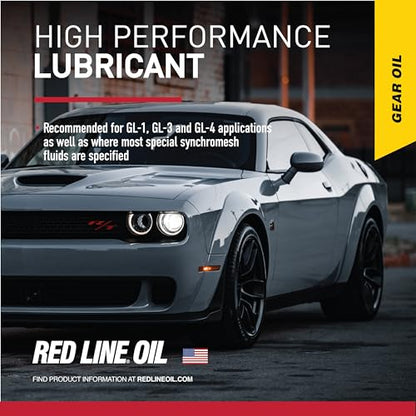 Red Line 50204 SAE 75W80 API GL-4 Manual Transmission and Transaxle Lubricant (MTL) Car Gear Oil - 1 Quart