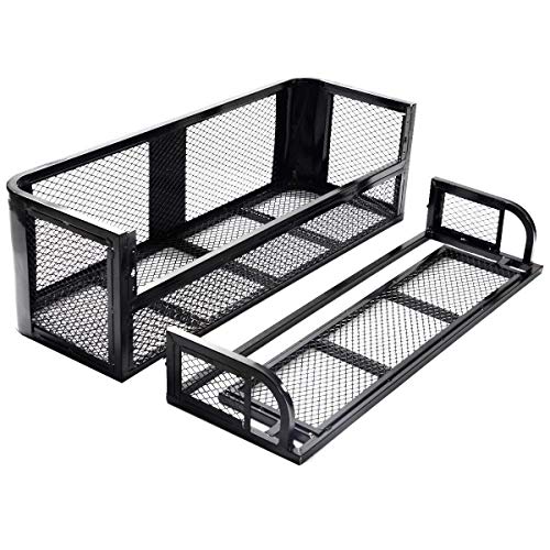 ATV/UTV Front and Rear Rack ATV/UTV Cargo Storage Basket, Universal Cargo Carriers Storage Rack with Mesh Design & Steel Construction, Heavy-Duty Detachable Luggage Carrier Basket - size: Front & Back Rack Set