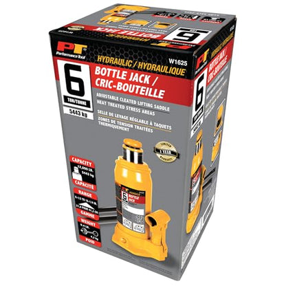 Performance Tool W1625 6 Ton Heavy Duty Hydraulic Bottle Jack - size: 6-Ton - Standard