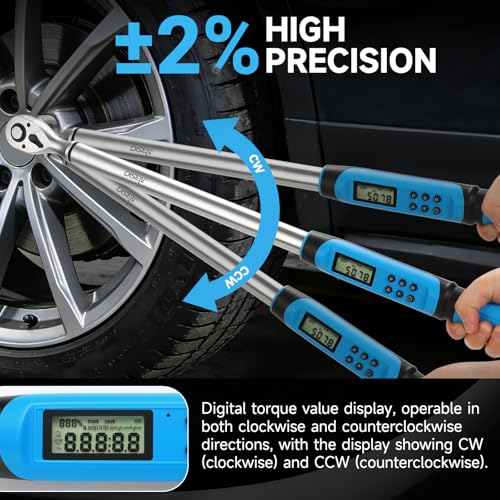 DISEN 1/2" Digital Torque Wrench 17-340Nm 4 Mode Alert 5 Unit ±2% Accuracy - size: 1/2-inch
