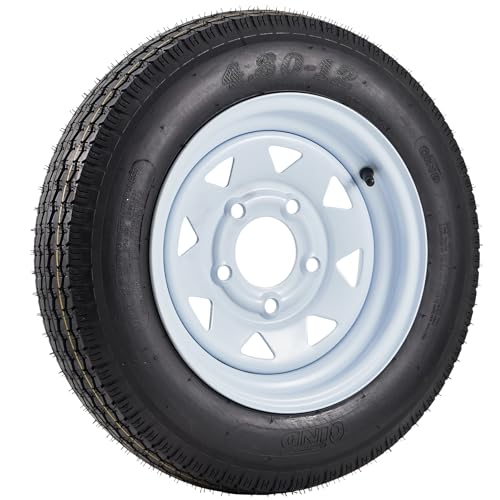 Garvee 2 Pack 4.80-12 4.80x12 480-12 Trailer Tires with 12 inch Rims - size: 4.80-12, style: 5 lug on 4.5"