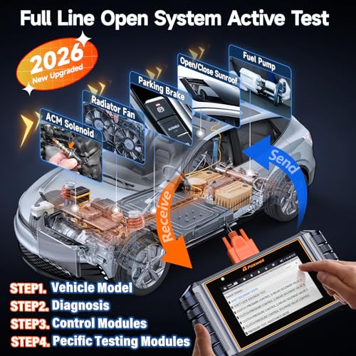 2026 FOXWELL NT726 OBD2 Scanner Diagnostic Tool, All System Bidirectional Scan Tool with TOP 12 Resets, Precise Car Diagnostic Scanner for All Vehicles, CAN-FD, FCA Autoauth, Lifetime Update, AutoVIN