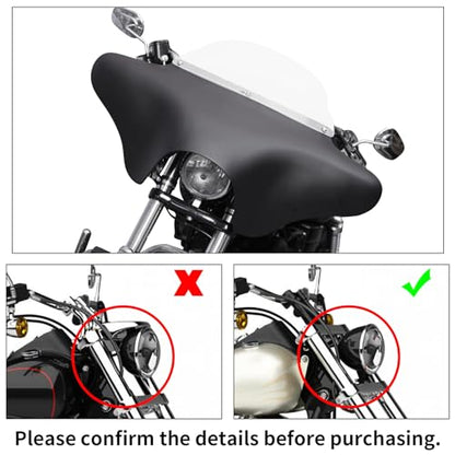 TCT-MOTORPARTS ABS Front Outer Batwing Fairing Windscreen w/Mount Blacket Fit For Harley Touring Softail Dyna Road King 1994-2016 Fat Boy Street Bob Yamaha V Star 650 1100 classic Suzuki - style: Fairing+Clear Windshield+Bracket
