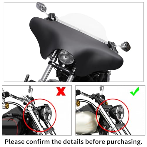 TCT-MOTORPARTS ABS Front Outer Batwing Fairing Windscreen w/Mount Blacket Fit For Harley Touring Softail Dyna Road King 1994-2016 Fat Boy Street Bob Yamaha V Star 650 1100 classic Suzuki - style: Fairing+Clear Windshield+Bracket