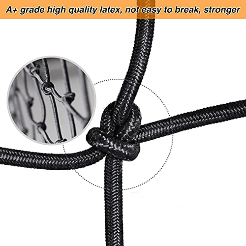 15"x15" Motorcycle Cargo Net Stretches to 30"x30" with 6 Hooks 2''x2'' Mesh for Motorcycle Motorbike Bikes