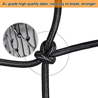 15"x15" Motorcycle Cargo Net Stretches to 30"x30" with 6 Hooks 2''x2'' Mesh for Motorcycle Motorbike Bikes