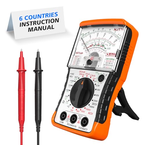 NJTY S471 Analog Multimeter, DC/AC Voltage, DC Current and Resistance - color: Yellow