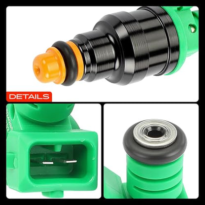 A-Premium 4 Holes Set of 8 Fuel Injectors Compatible with Ford